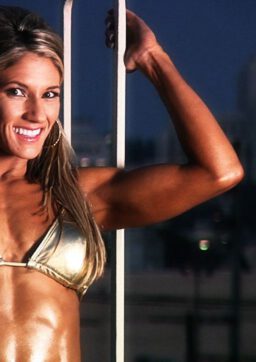 Female Hard Body Marie posing in gold gym wear 5 256x362 - Female Hard Body - Marie posing in gold gym wear